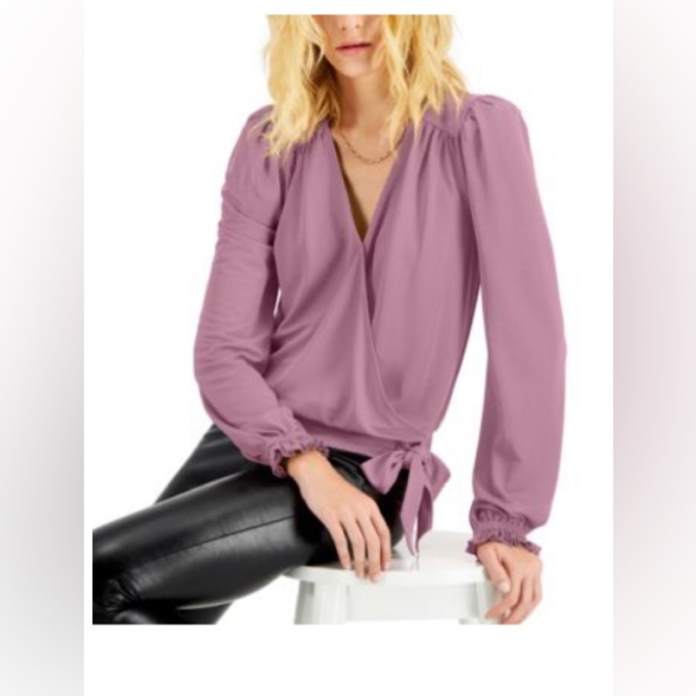 Mauve Side-Tie Surplus Top (XL)